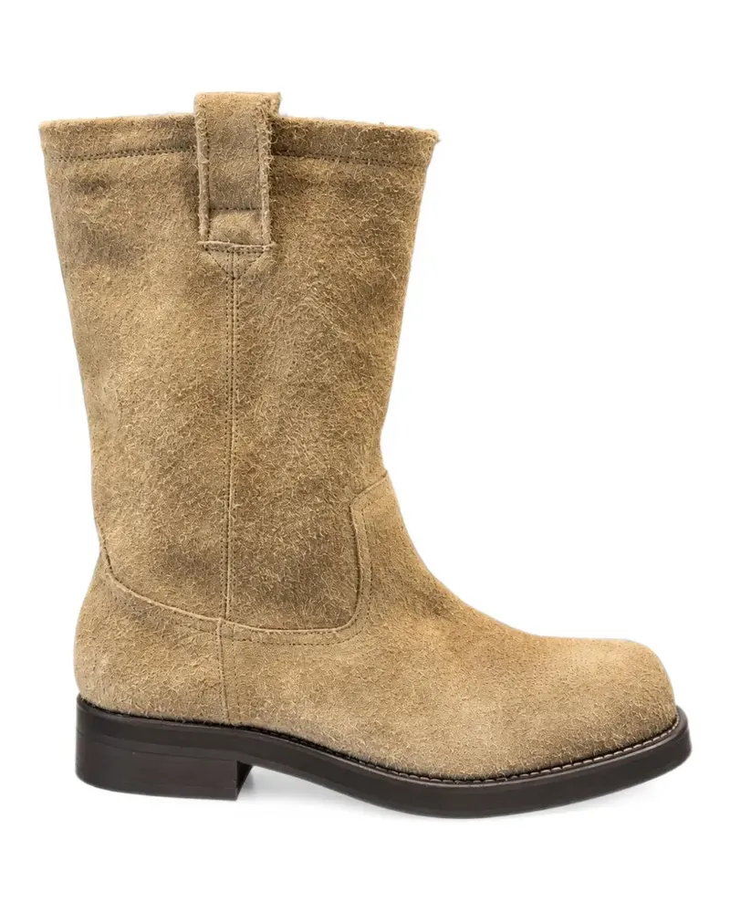 PAURA embroidered leather boots - Nude Nude