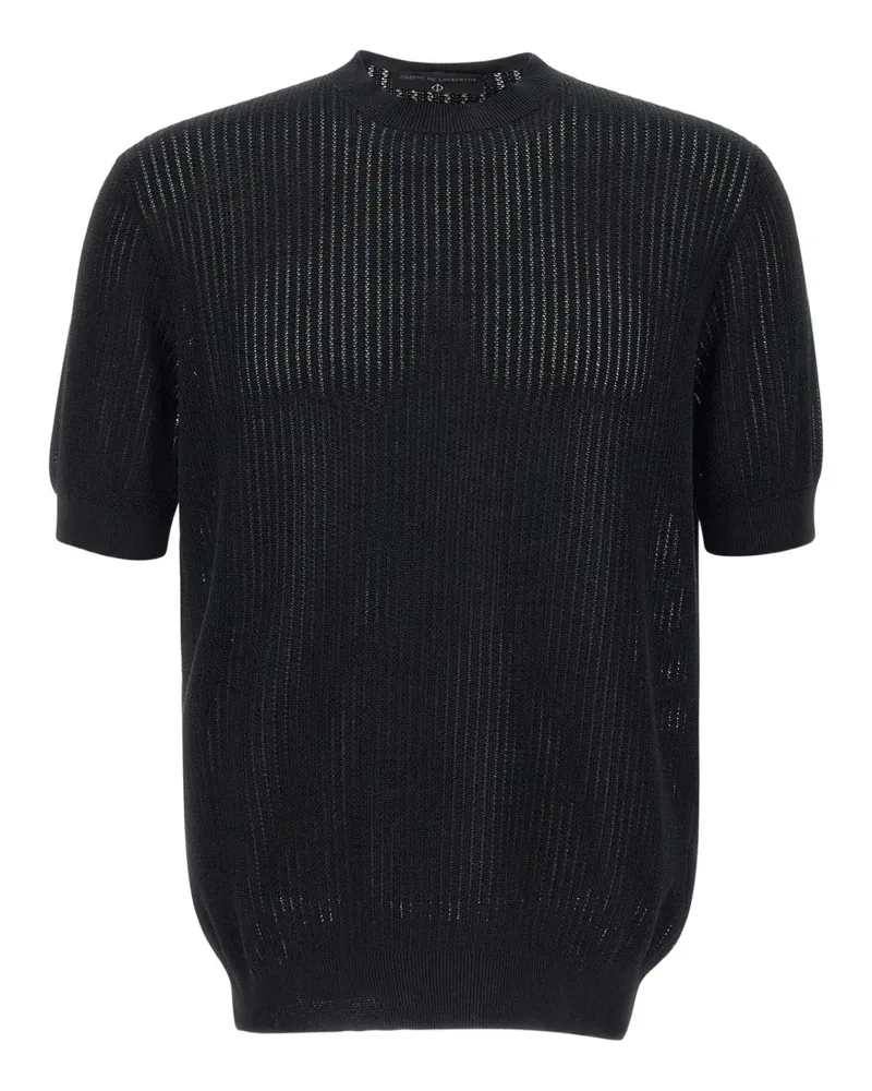 Filippo de Laurentiis Geripptes T-Shirt - Schwarz Schwarz