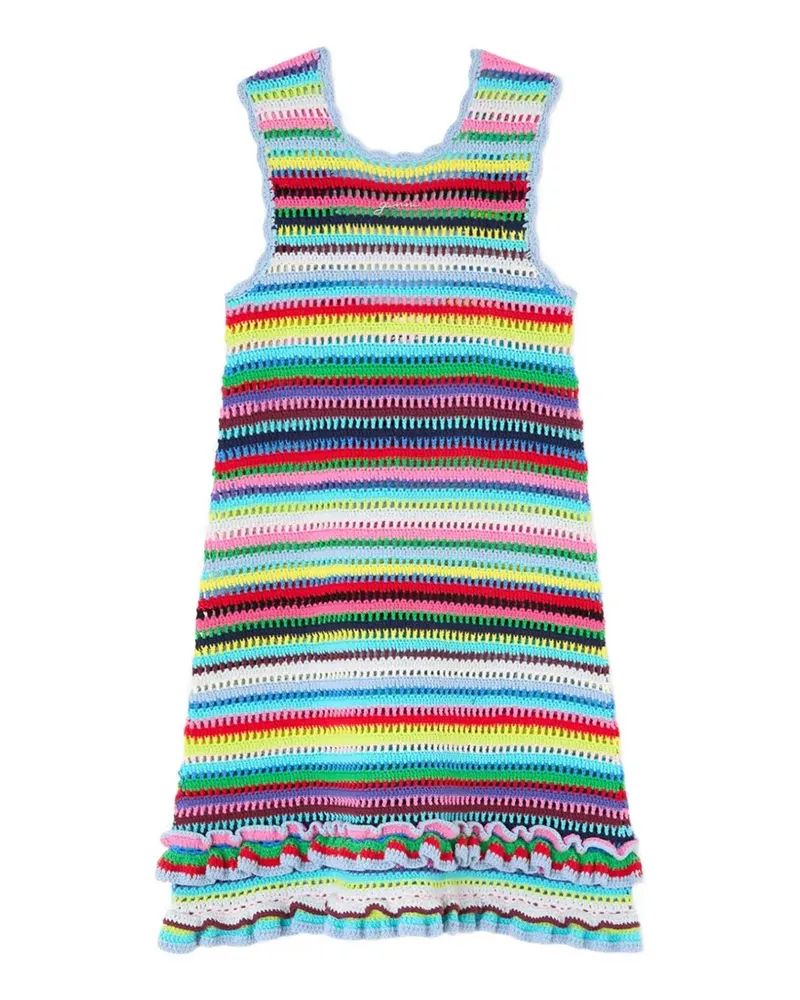 Ganni crochet-knit mini dress - Blau Blau