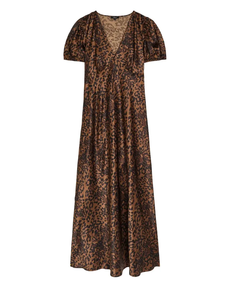 RAILS Junia puff-sleeve leopard maxi dress - Braun Braun