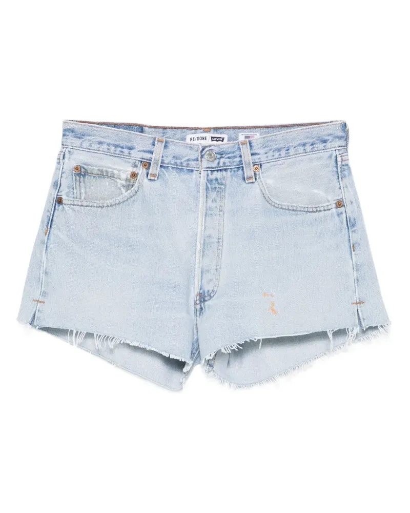 RE/DONE Ausgefranste Jeans-Shorts - Blau Blau