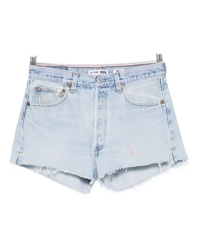 RE/DONE Ausgefranste Jeans-Shorts - Blau Blau