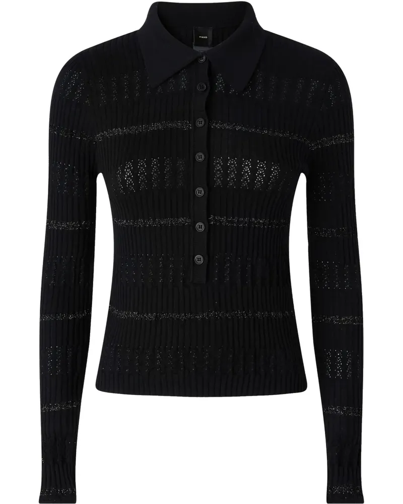 Pinko Langärmeliges Poloshirt - Schwarz Schwarz