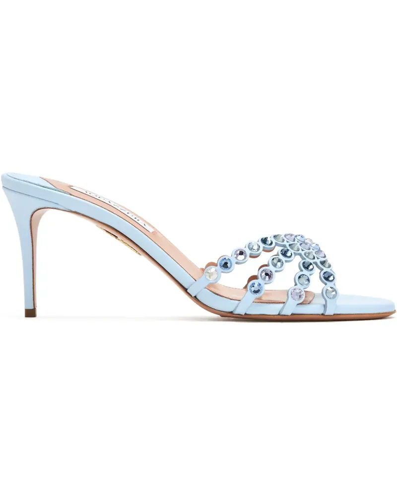 Aquazzura Tequila Stiletto-Sandalen mit Kristallen 75mm - Blau Blau