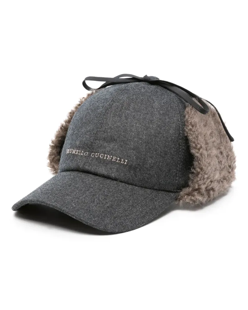 Brunello Cucinelli Baseballkappe mit Logo-Stickerei - Grau Grau