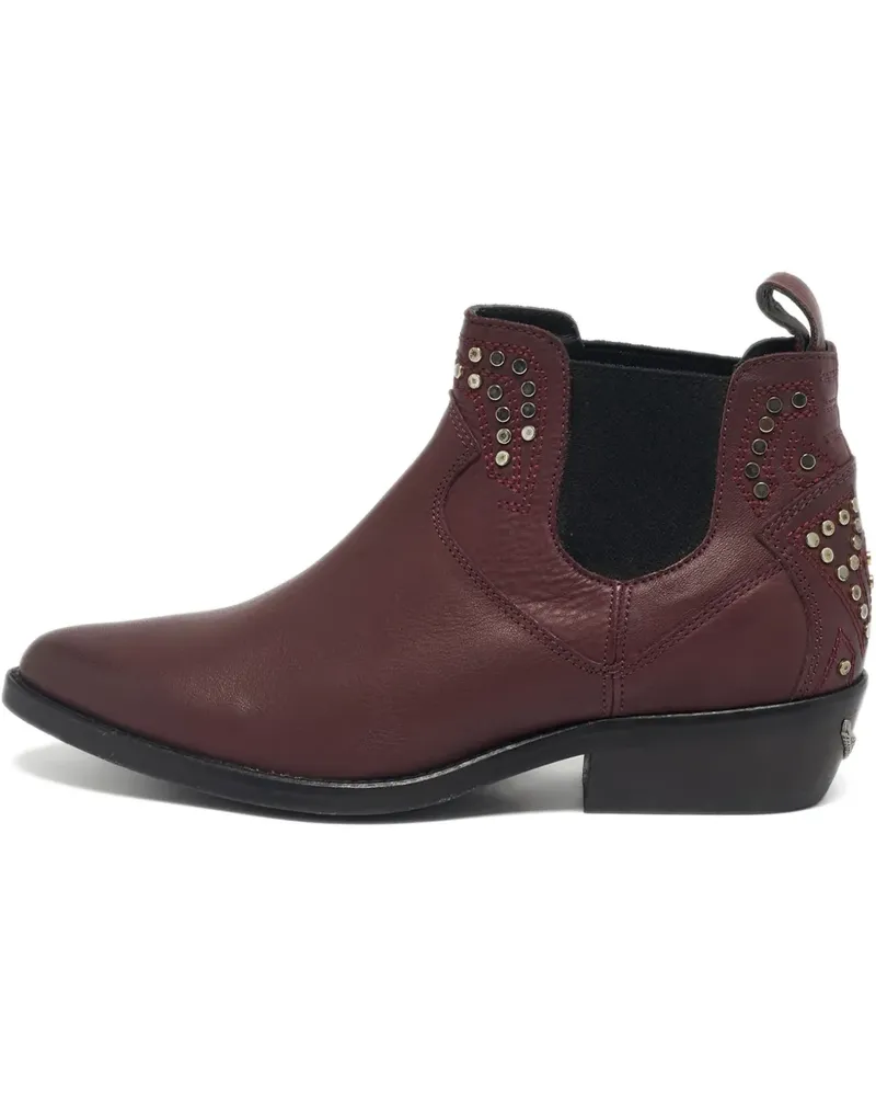 Zadig & Voltaire Thylana studded leather boots - Rot Rot