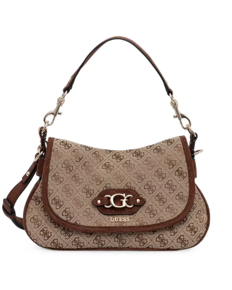 Guess Samantha monogram-print shoulder bag - Nude Nude