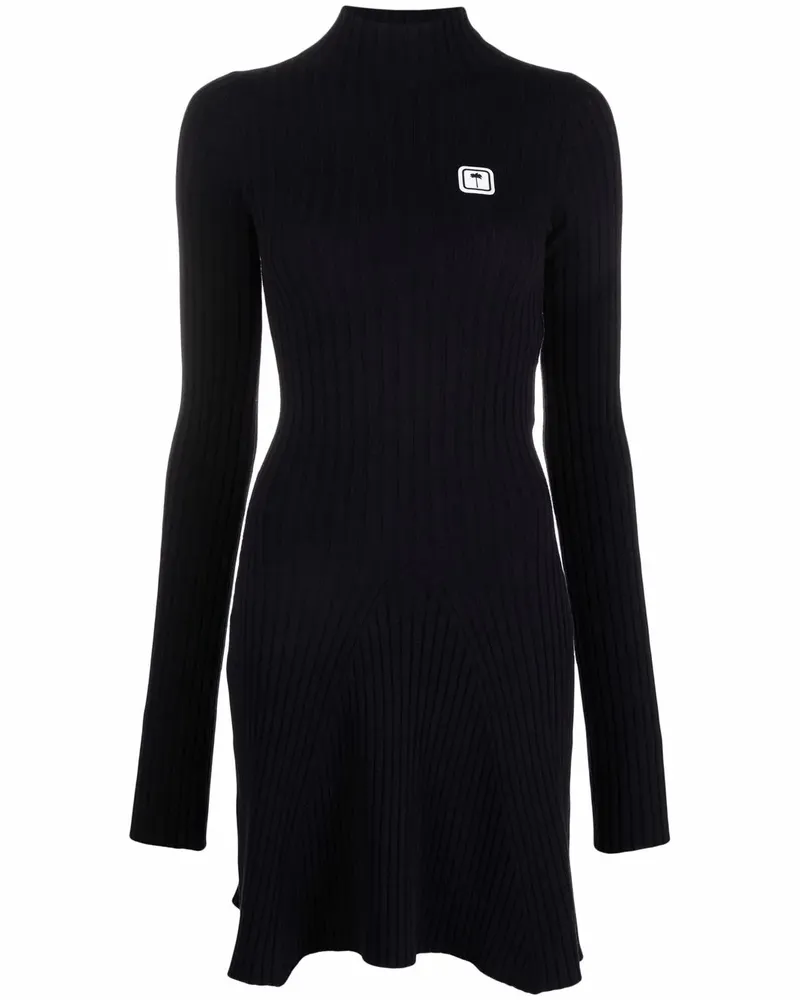 Palm Angels Strickkleid mit Logo-Patch - Blau Blau