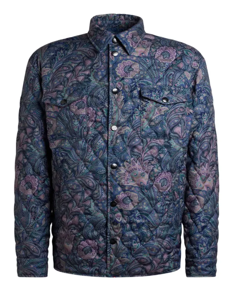 Etro Gesteppte Jacke mit Paisleymuster - Blau Blau
