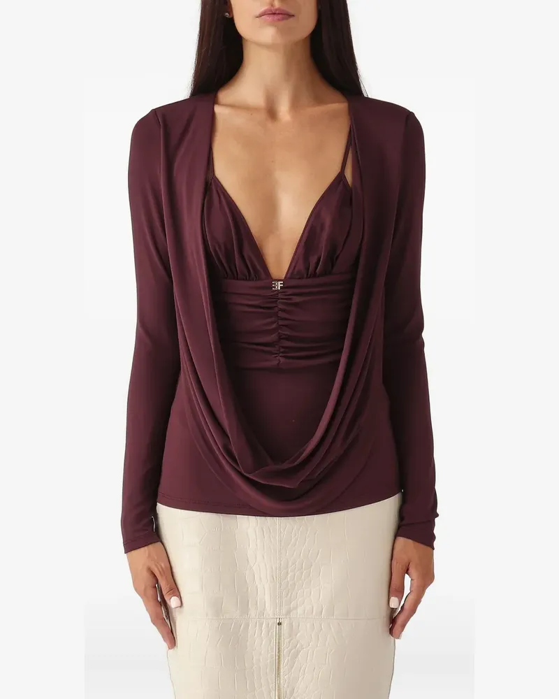 Elisabetta Franchi Drapiertes Oberteil mit Raffungen - Rot Rot