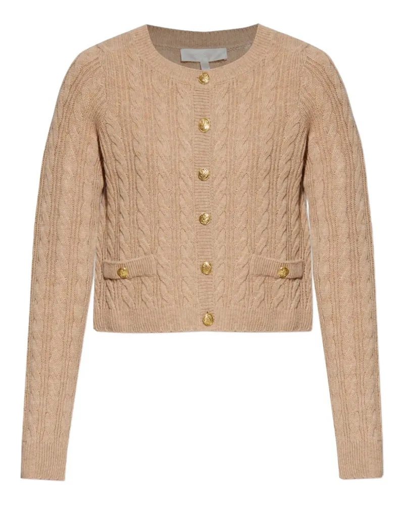 LoveShackFancy Cardigan mit Zopfmuster - Nude Nude