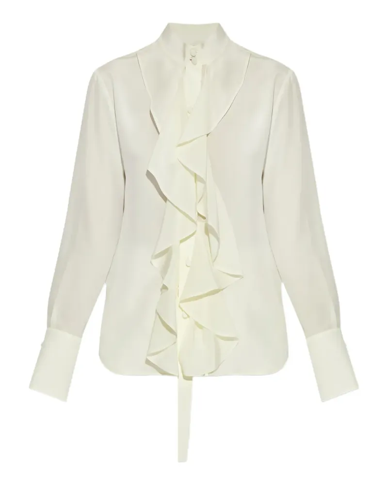 Alexander McQueen ruffled silk top - Nude Nude