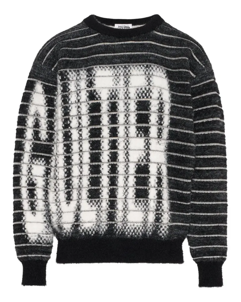 Jean Paul Gaultier Gestreifter Pullover mit rundem Ausschnitt - Schwarz Schwarz