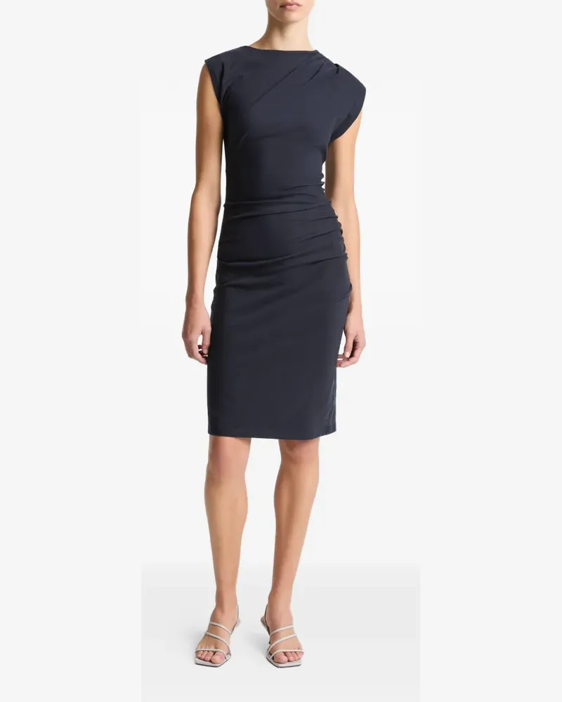 Vince drape twist midi dress - Blau Blau