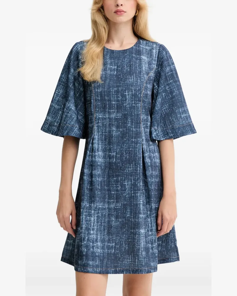 Gestuz flared-sleeve mini dress - Blau Blau