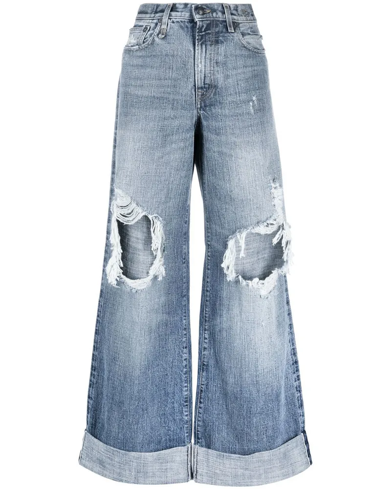 R13 Jeans mit weitem Bein Blau