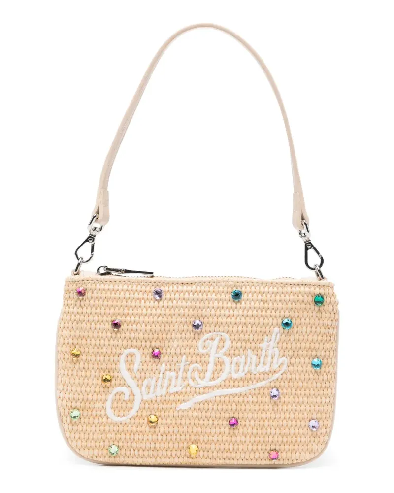 MC2 Saint Barth Parisienne Clutch mit Kristallen - Braun Braun