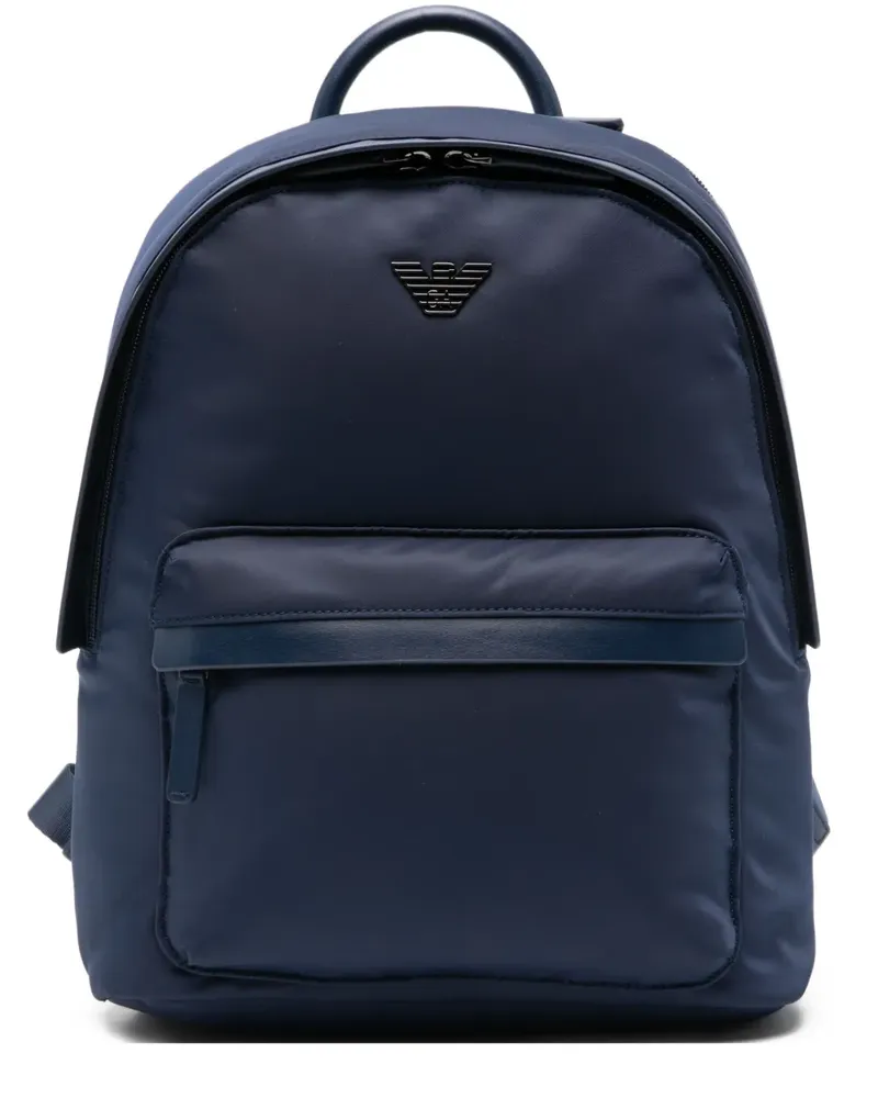 Emporio Armani Rucksack mit Logo-Schild - Blau Blau