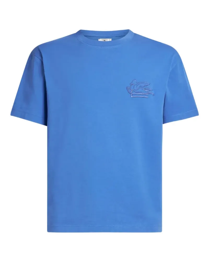 Etro T-Shirt mit Logo-Stickerei - Blau Blau