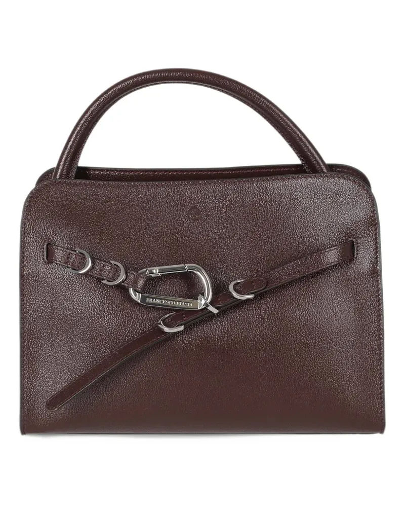 Francesco Biasia Iconic Hot-Minute carabiner-detail leather tote bag - Braun Braun