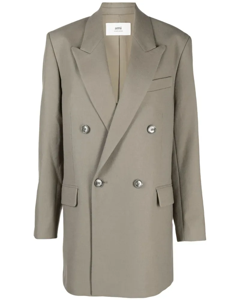 AMI Paris Doppelreihiger Blazer - Grün Grün