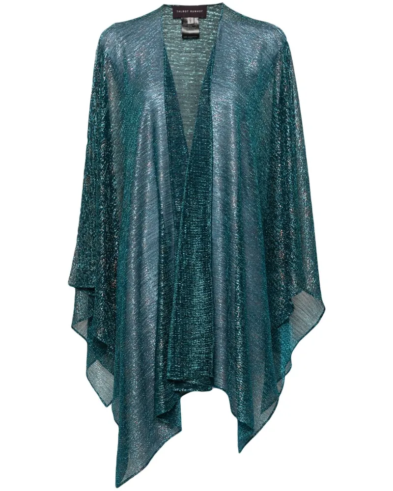 Talbot Runhof Cape aus Lurex Blau