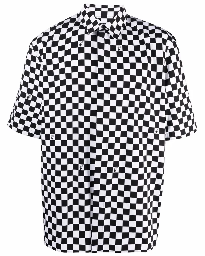 OFF-WHITE Hemt mit Schachbrett-Check - Schwarz Schwarz