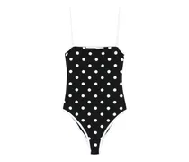 polka-dot pattern swimsuit - Schwarz