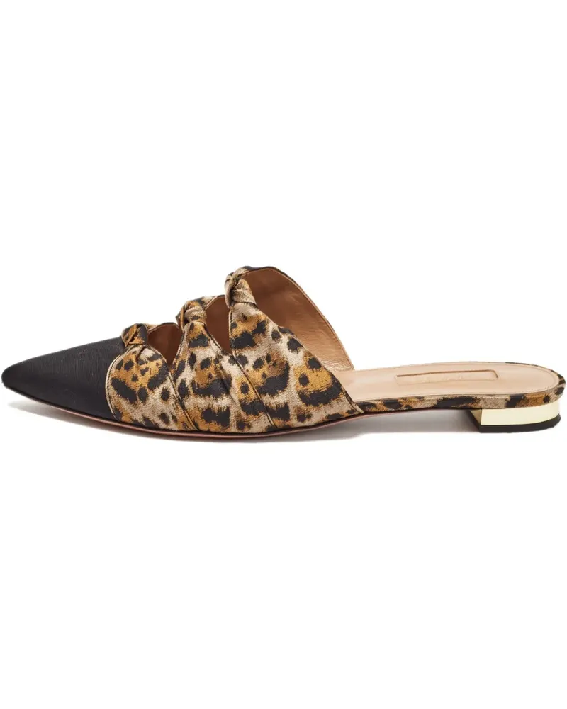 Aquazzura Pre-owned Mules mit Leoparden-Print - Schwarz Schwarz