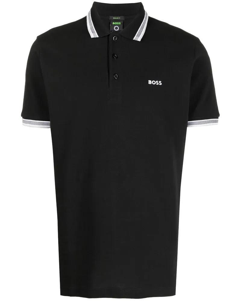 HUGO BOSS Poloshirt mit Logo-Stickerei - Schwarz Schwarz