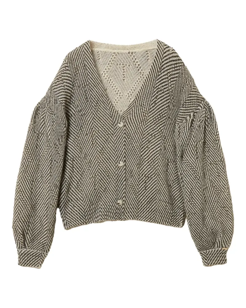 Twin-Set Cardigan mit Zickzackmuster - Grau Grau