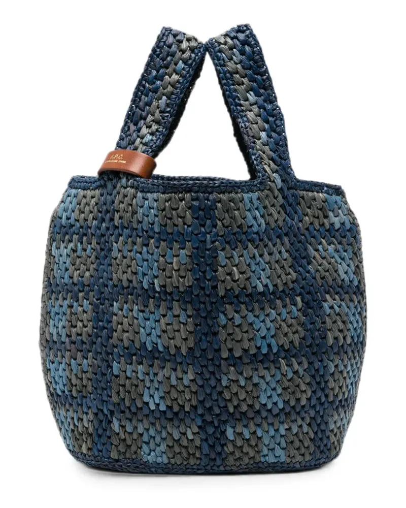 A.P.C. Pecan Tote Bag aus Raffiabast - Blau Blau