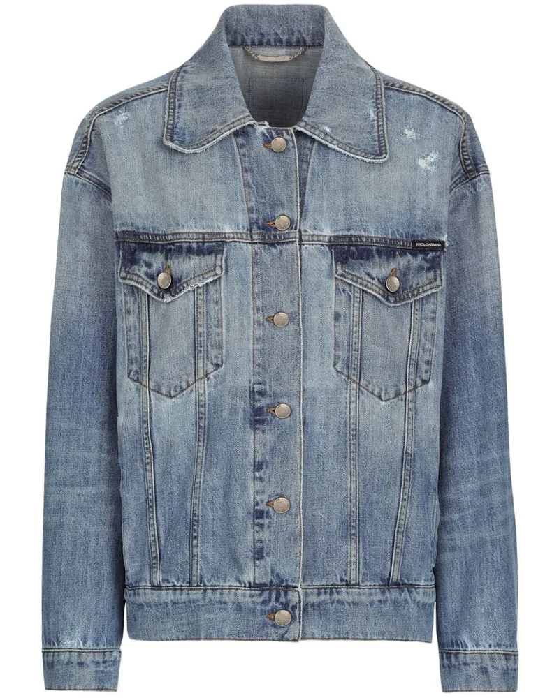 Dolce & Gabbana Jeansjacke mit Logo-Patch - Blau Blau