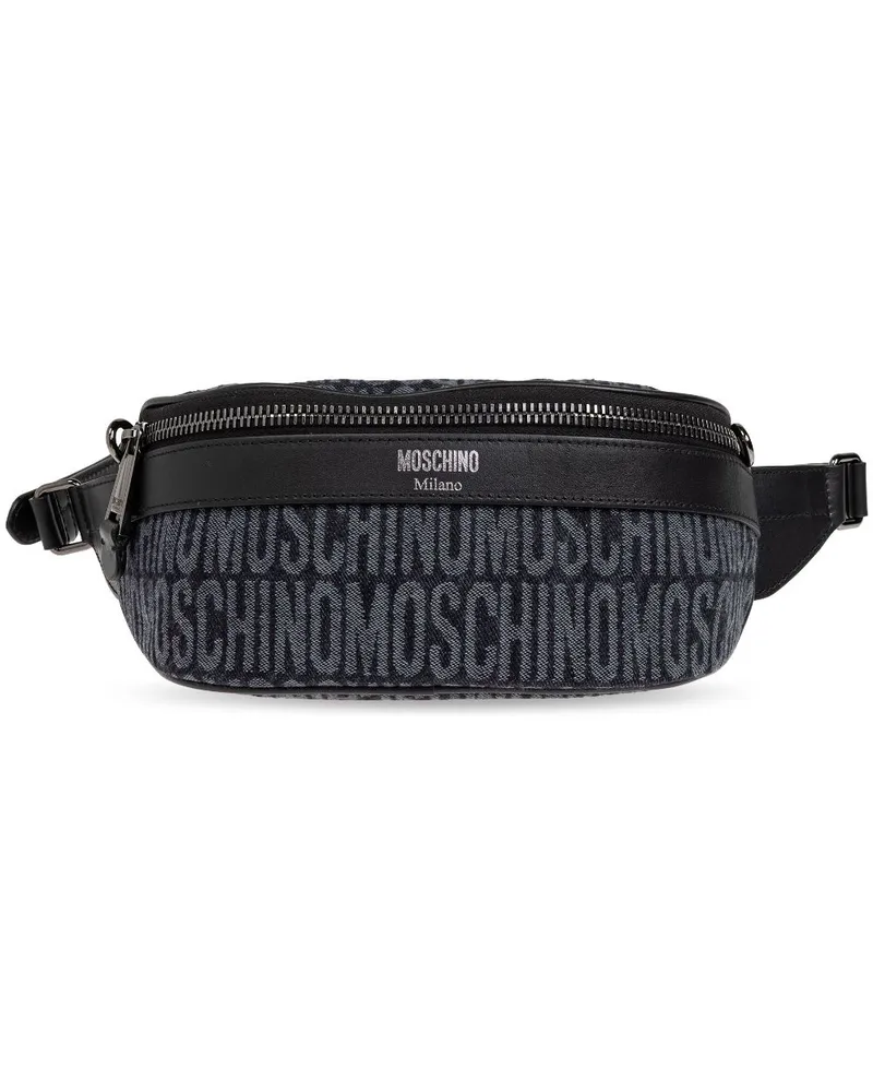 Moschino Gürteltasche mit Monogramm Schwarz