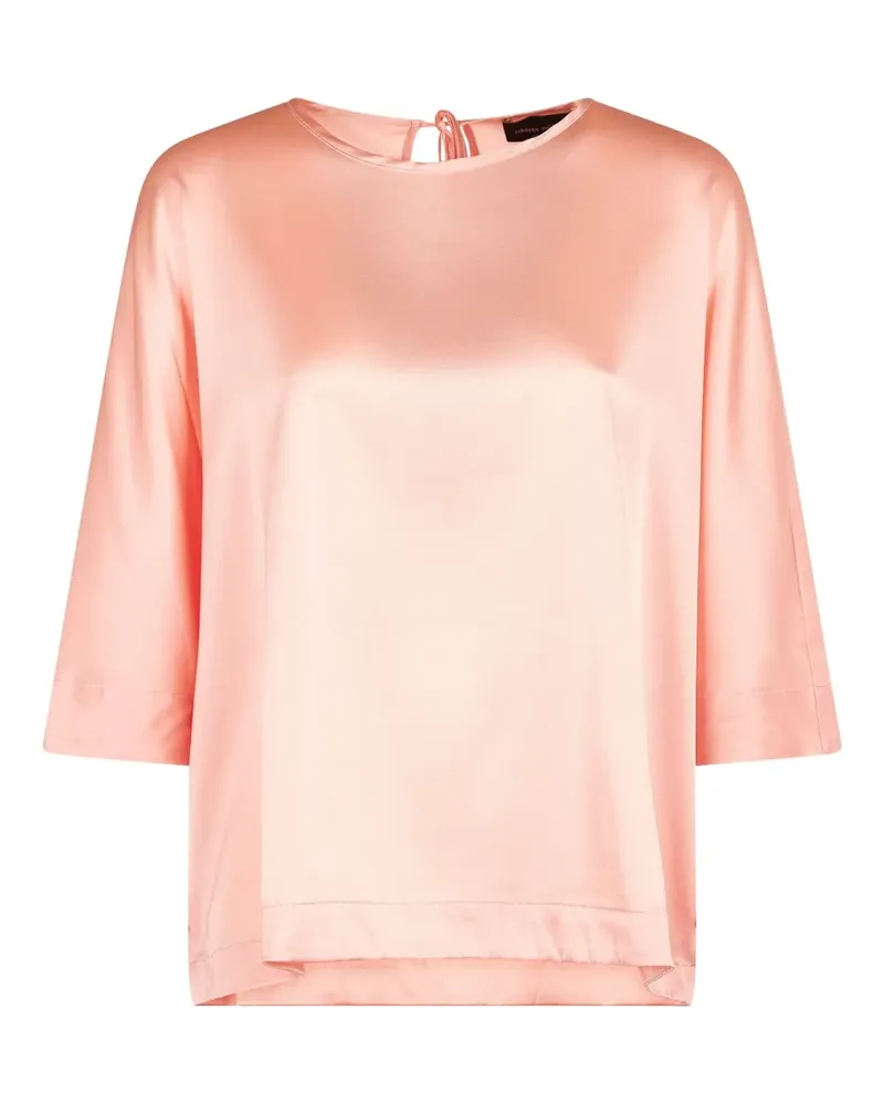 Roberto Collina Satinbluse mit Schleifenverschluss - Rosa Rosa