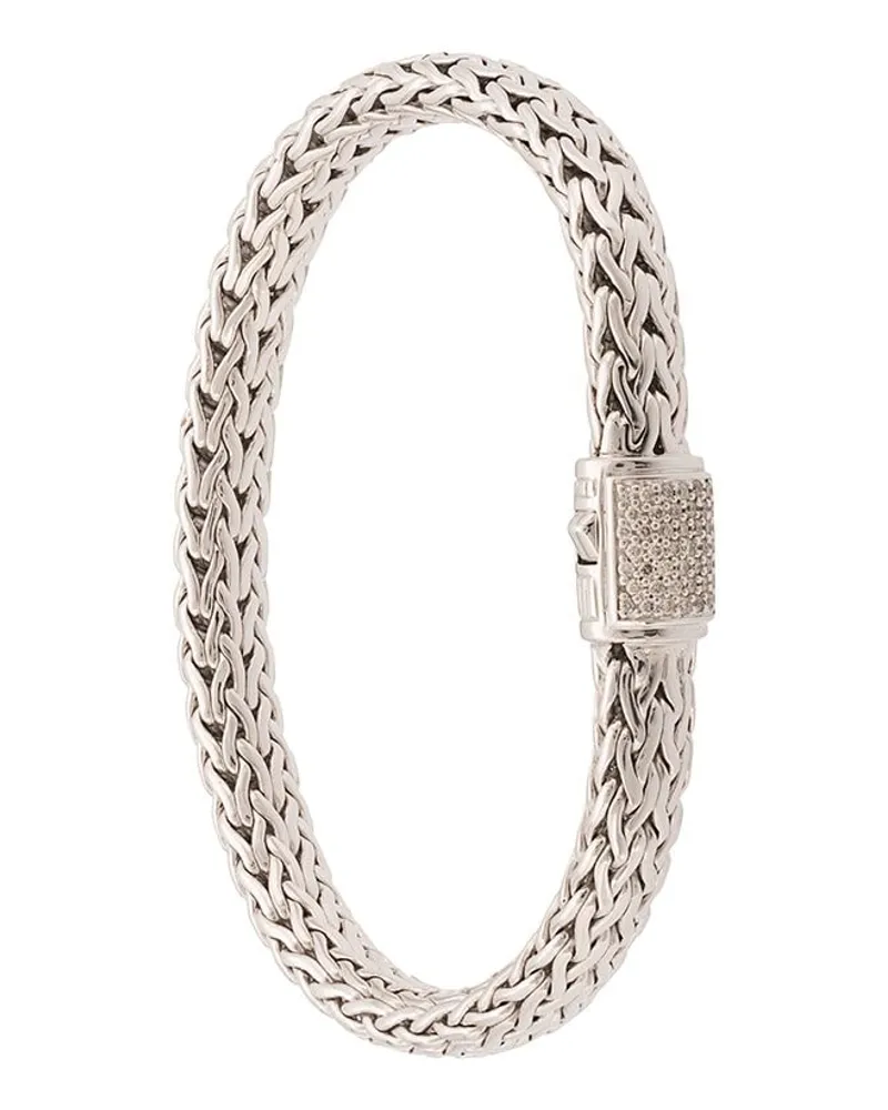 John Hardy Classic Chain 7,5 mm Armband mit Diamantpavé - Silber Silber