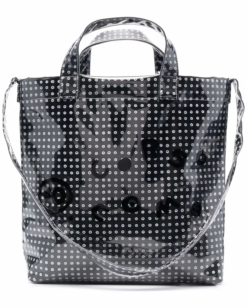 10 Corso Como Beschichteter Shopper mit Logo-Print - Schwarz Schwarz