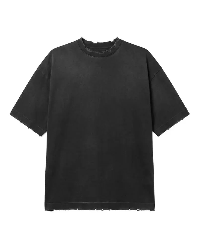 PAURA Costa distressed-effect logo-print T-shirt - Grau Grau