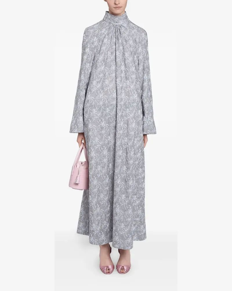 Giambattista Valli Besticktes Kleid mit Stehkragen - Grau Grau