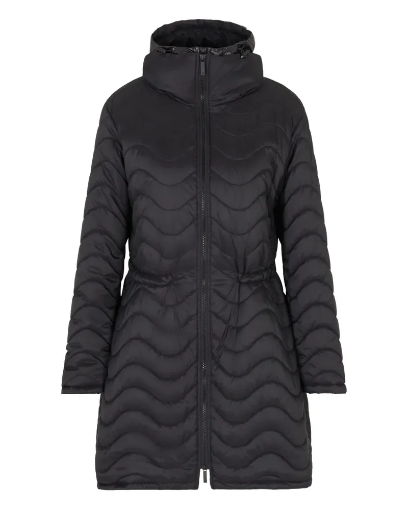 Emporio Armani Gesteppter Kapuzenmantel - Schwarz Schwarz