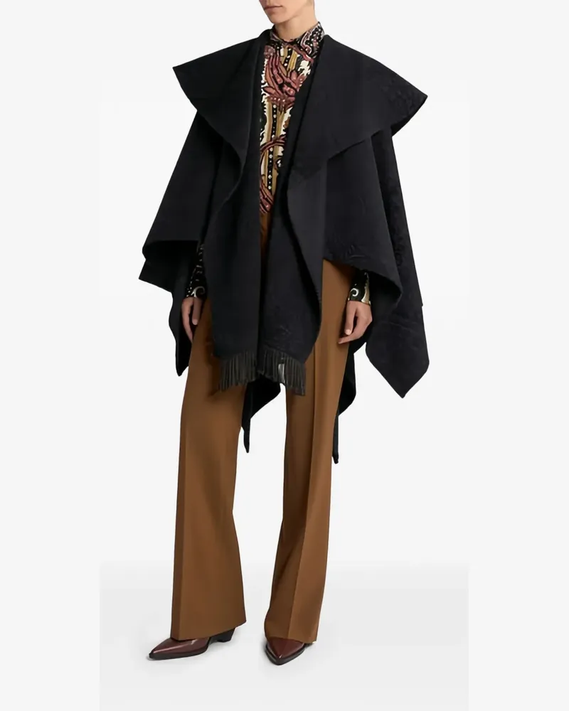 Etro Jacquard-Cape mit Paisley - Schwarz Schwarz