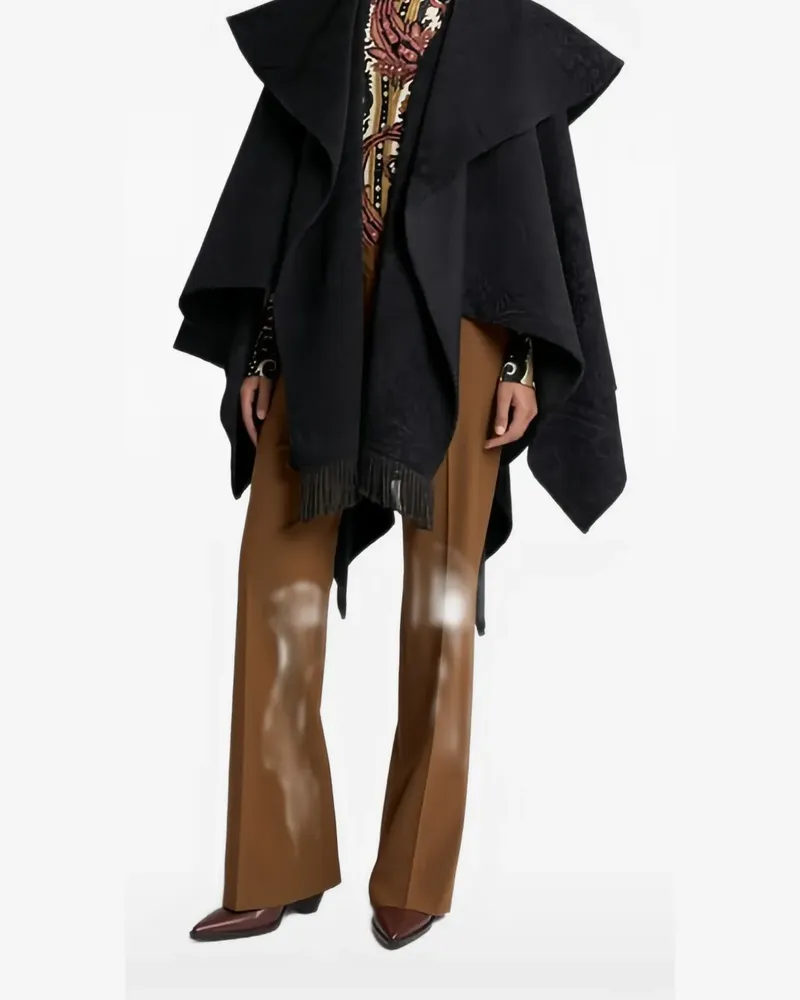Etro Jacquard-Cape mit Paisley - Schwarz Schwarz