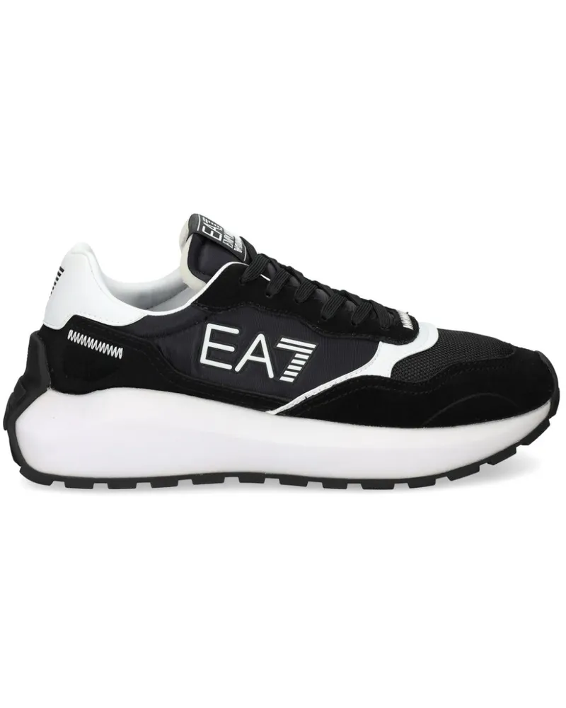 EA7 Sneakers mit Logo-Print - Schwarz Schwarz