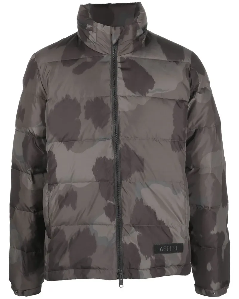ASPESI Gefütterte Jacke mit Camouflage-Print - Grau Grau