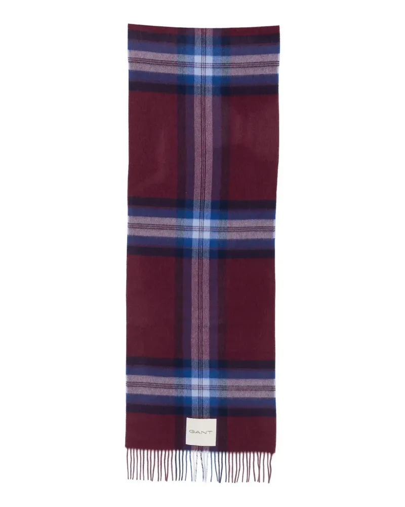Gant tartan-check wool scarf - Rot Rot