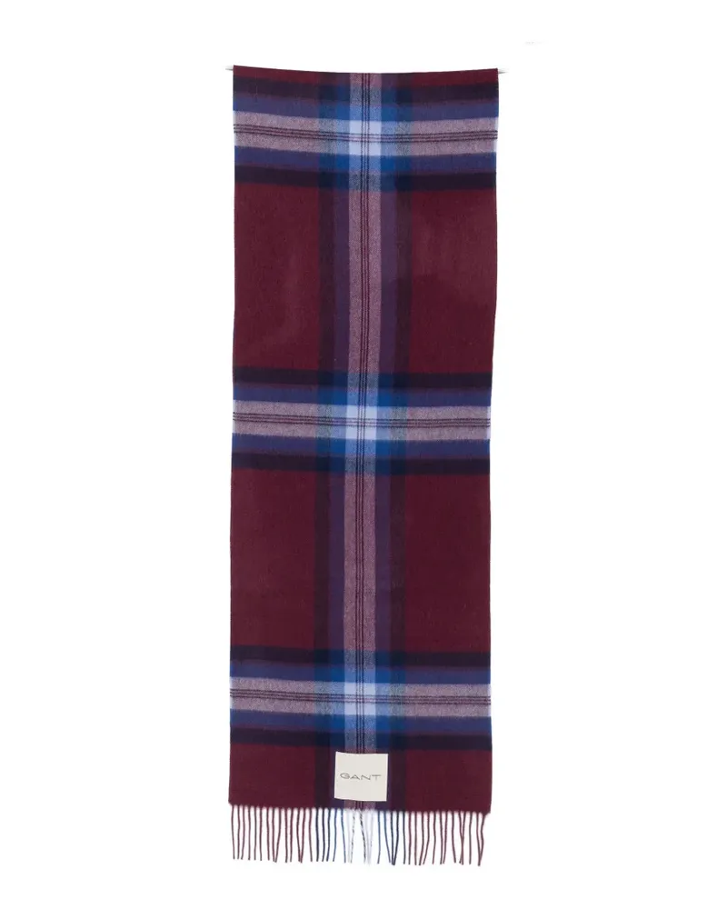 Gant tartan-check wool scarf - Rot Rot