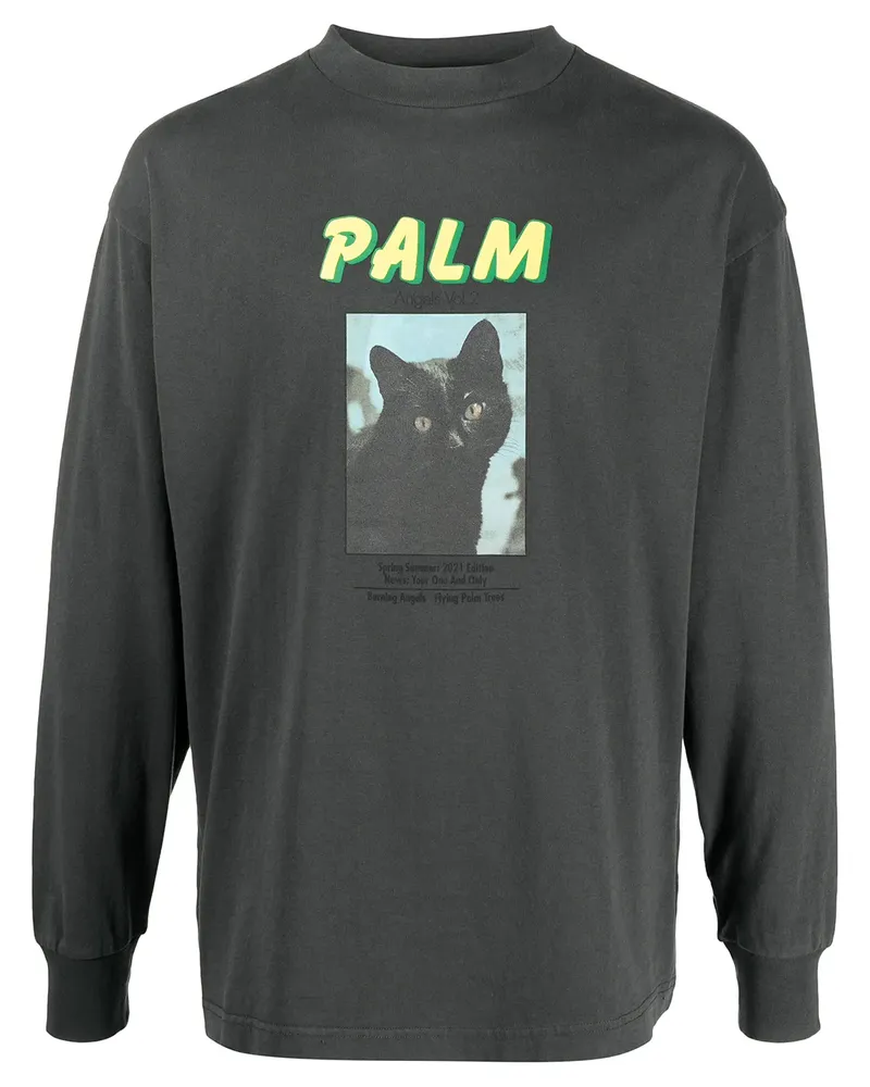 Palm Angels Sweatshirt mit grafischem Print - Schwarz Schwarz