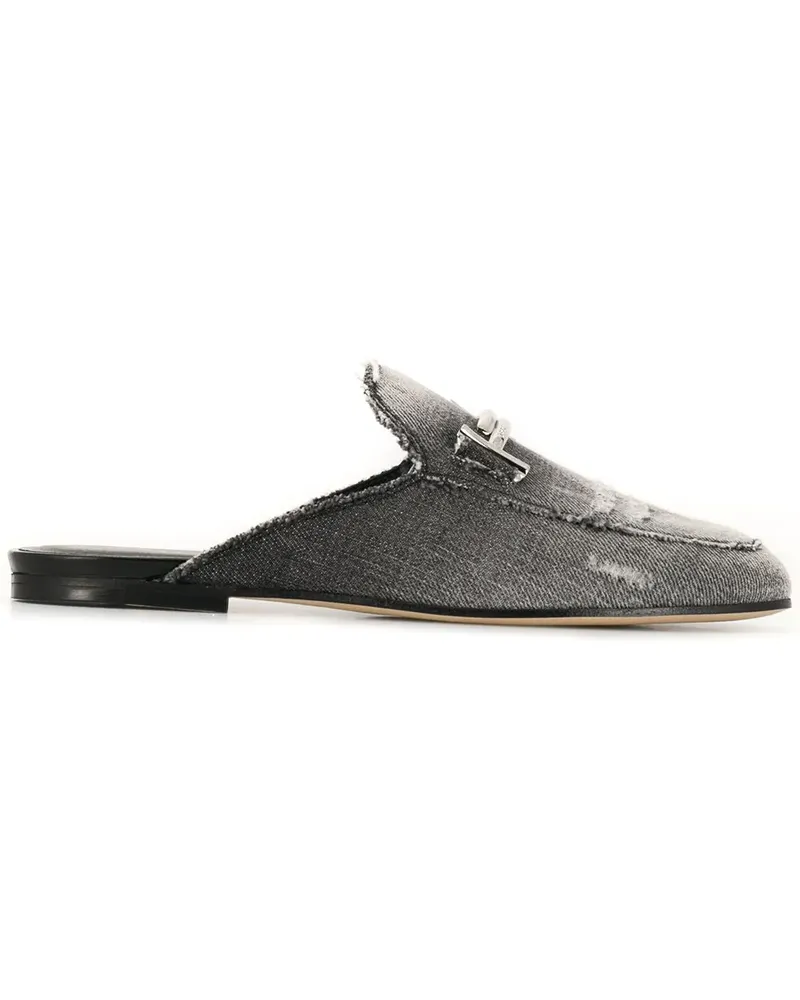 TOD'S Jeans-Mules mit Logo - Schwarz Schwarz