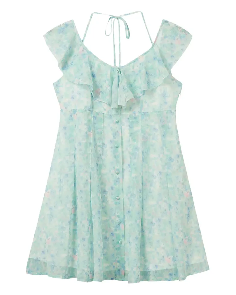 b+ab Minikleid mit Volants - Grün Grün