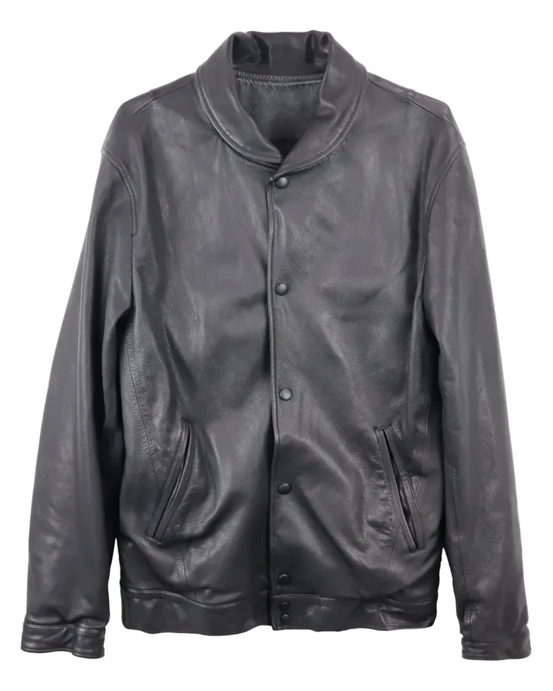 Yohji Yamamoto Klassische Lederjacke - Schwarz Schwarz